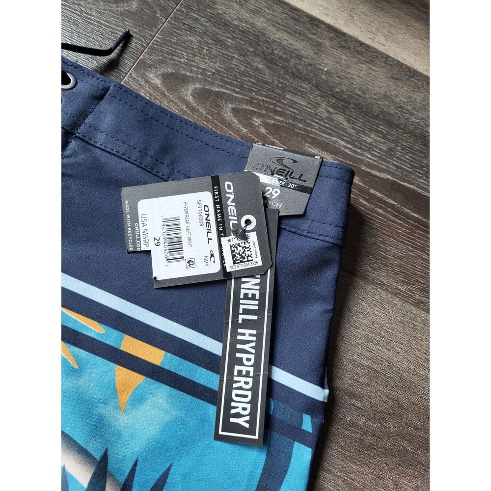 O'Neill - Men's Hyperdry 20" Heist Print Boardshorts -‎ Navy - NWT - Size 29 - Picture 2 of 8
